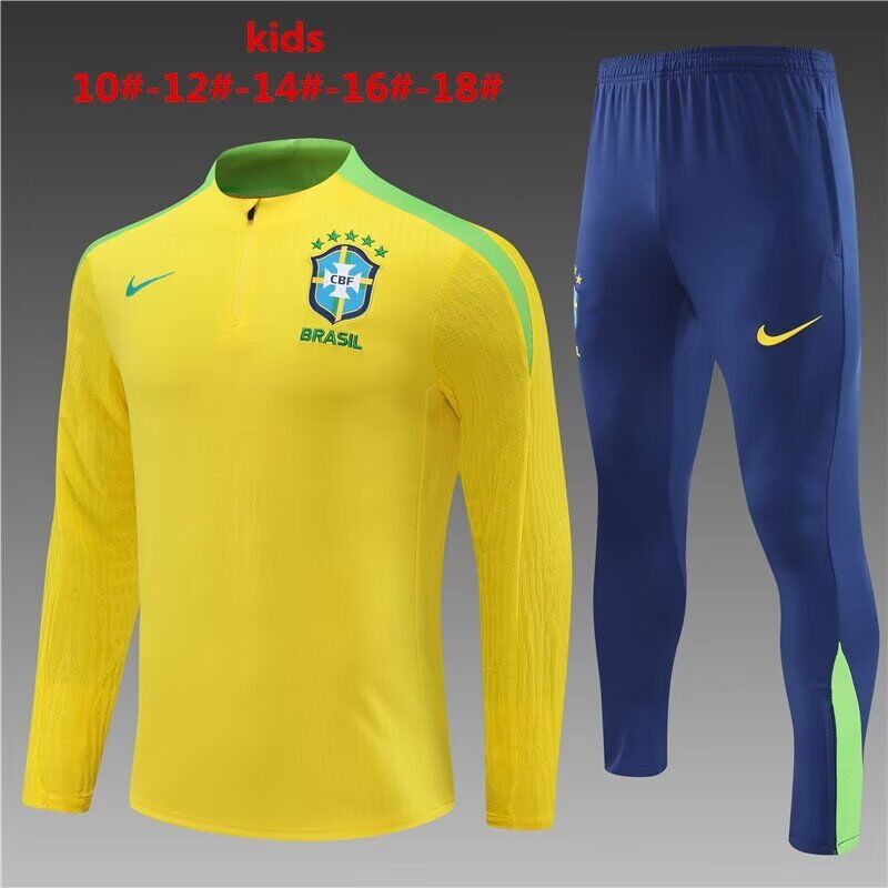 Kids Brazil 24/25 Tracksuit - Yellow